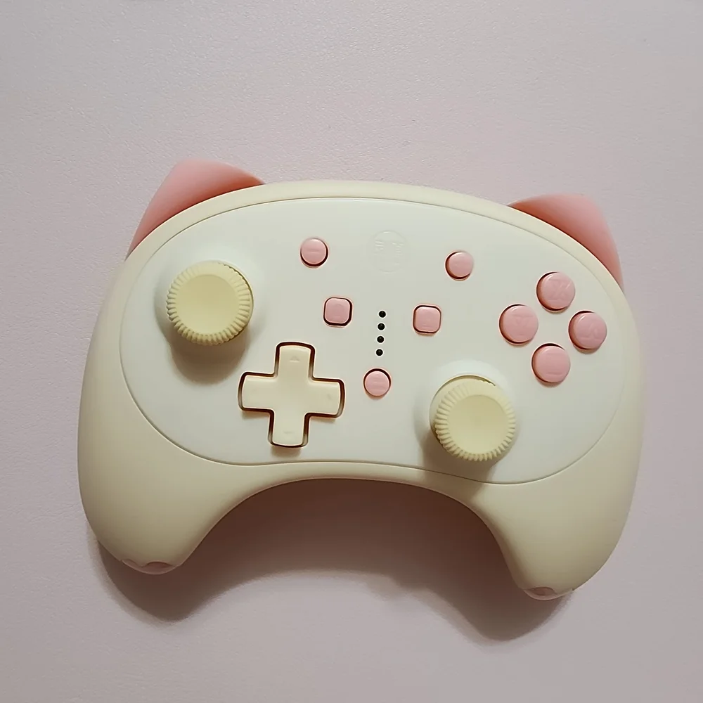 Cute Cat Ears Nintendo Switch Pro Controller ine pink peach apricot wireless